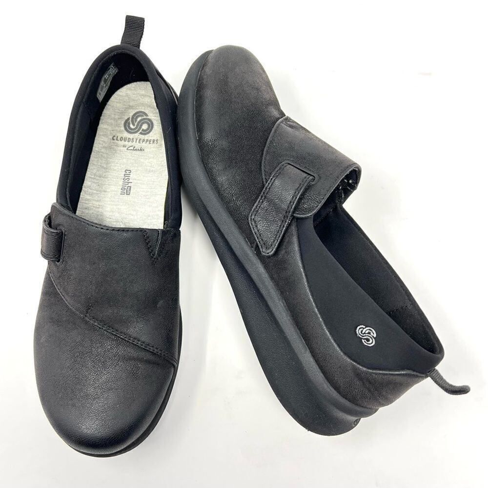 Clarks Cloudsteppers Black Sillian 2.0 Ease Adjustable Strap Slip On Shoes 7.5 - Picture 11 of 11